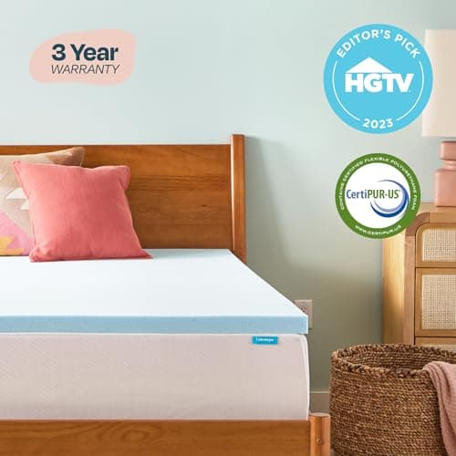 LINENSPA Memory Foam Mattress Topper - 2 Inch Gel Infused Memory Foam - Plush Feel - Cooling and Pressure Relieving - CertiPUR Certified - Dorm Room Essentials - Twin Size - Image 5