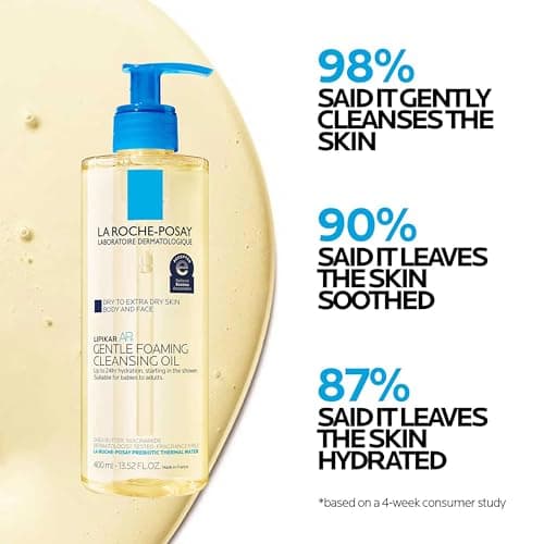 La Roche-Posay Lipikar AP+ Gentle Foaming Cleansing Oil, Gentle Oil Cleanser for Face and Body Formulated with Niacinamide, Long-Lasting 24-hour Hydration, Fragrance-Free & Soap Free - Image 5