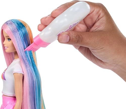 ​Barbie Rainbow Sparkle Hair Doll and Accessories | Fashion Doll Featuring Extra-Long Hair with 12 Stylish Accessories Including Glitter Tube and Hair Dryer - Image 3
