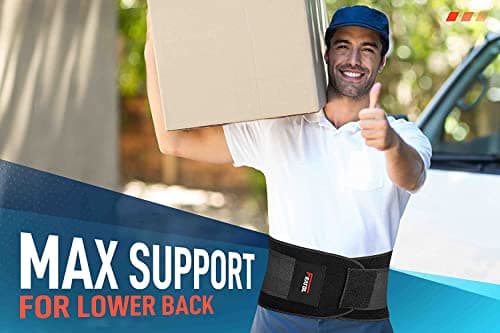 FEATOL Back Brace Support Belt-Lumbar Support Back Brace for Back Pain, Sciatica, Scoliosis, Herniated Disc Adjustable Support Straps-Lower Back Brace with Removable Lumbar Pad for Men & Women - Image 9