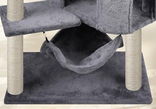 YUNIQUE Cat Tree with Cat Condo and Big Hammock, Grey - Image 6