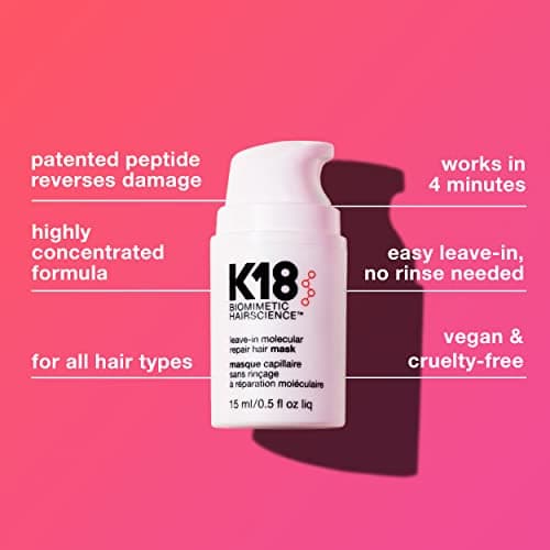 K18 Mini Leave-In Molecular Hair Mask, Repairs Dry or Damaged Hair, Reverse Hair Damage from Bleach, Color, Chemical Services & Heat - Image 4