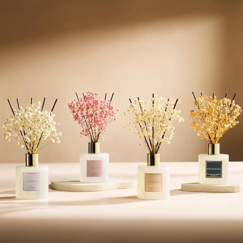 Cocorrína Premium Reed Diffuser Set with Preserved Baby's Breath & Cotton Stick Sandalwood Rose | 6.7oz Scent Fragrance Oil Diffuser for Bedroom Bathroom Home Décor - Image 5