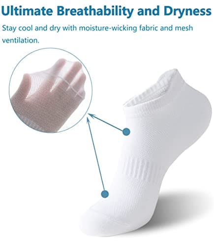 Irisbear Ankle Socks for Women Running Athletic Low Cut Tab Sports No Show Socks 6-Pairs White/Black/Gray - Image 2