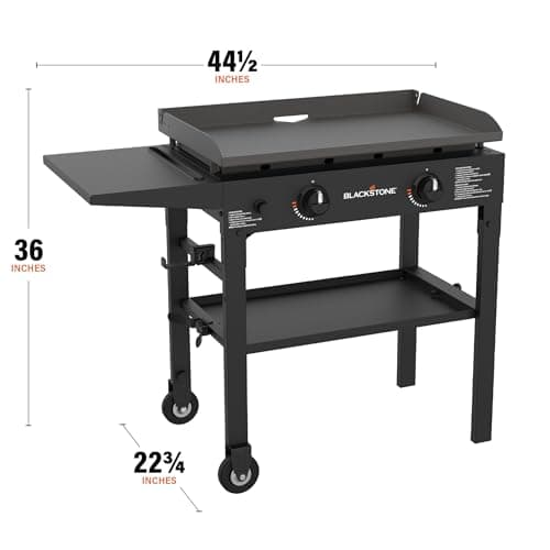 Blackstone Flat Top Gas Grill Griddle 2 Burner Propane Fuelled Rear Grease Management System, 1517, Outdoor Griddle Station for Camping, 28 inch - Image 3