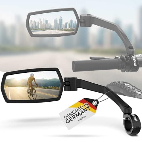 WITTKOP Bike mirror | Large HD field of vision | 360° rotatable & foldable | Mounting above & below | Break-proof & durable | ebike accessories, bike mirror handlebar mount, bicycle mirrors - Image 8