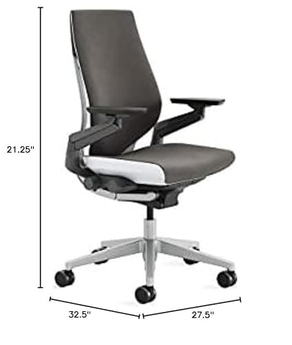 Steelcase Gesture Office Chair - Ergonomic Work Chair with Wheels for Carpet - Comfortable - Intuitive-to-Adjust for Desk - 360-Degree Arms - Graphite Gray Fabric - Image 3