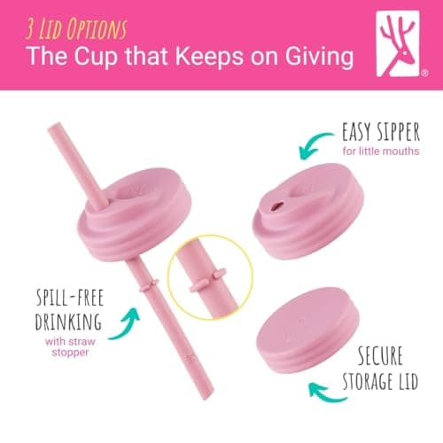 Elk and Friends Kids & Toddler Cups | The Original Glass Mason jars 8 oz with Silicone Straws with Stoppers | Smoothie Cups | Spill Proof Sippy Cups for Toddlers | 4 Pack - Image 4