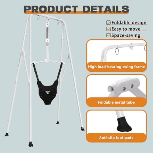 2-in-1 Baby Jumper & Swing - Foldable Stand, Stable Toddler Swing Set for Indoor & Outdoor Use - Image 5