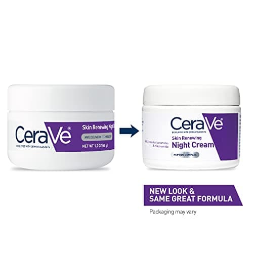 CeraVe Skin Renewing Night Cream, Niacinamide, Peptide Complex, and Hyaluronic Acid Moisturizer for Face, 1.7 Ounce, Packaging may Vary - Image 2