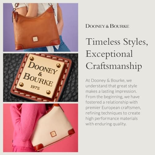 Dooney & Bourke Women's Crossbody in Pebble Grain Leather, Large Handbag with Adjustable Shoulder Strap, Black - Image 7