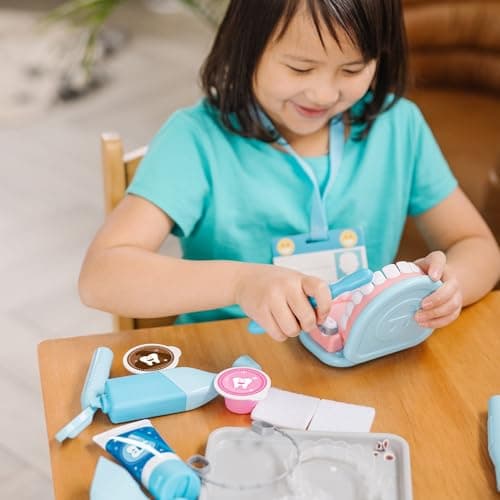 Melissa & Doug Super Smile Dentist Play Set, 25-Piece Dentist Kit with Oversized Teeth, Large Tools & Accessories, Kids Toys for Girls & Boys 3+ - Image 8