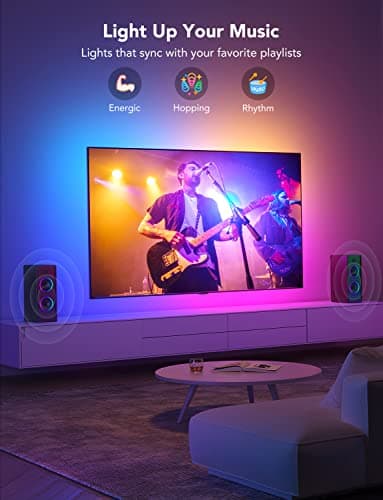 Govee TV LED Backlight, RGBIC Smart LED Strip Lights for 55-65 Inch TVs, Bluetooth and Wi-Fi APP Control, Works with Alexa & Google Assistant, Music Sync, 99+ Scene Modes, Adapter - Image 6