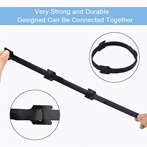 Nettbe 60 PCS 6 Inches Reusable Cable Ties, Adjustable Cord Straps Wire Organizer Cord Wrap and Hook Loop Cable Management - Image 6