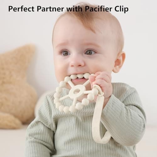 3 Pack Ring Teether Baby Infant Toys, Baby Essentials, Silicone Teething Ring Toys for Babies 6 Months, Seposeve Toddler Teethers 6-12 Months 12-24 Months, Infant Teething Relief, Purple Pink White - Image 6
