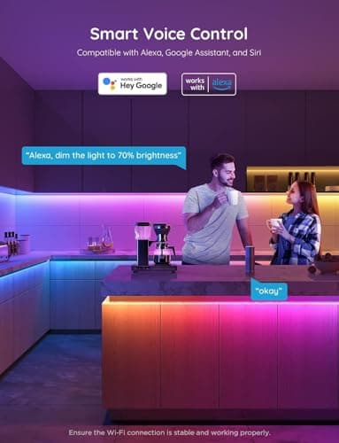 Govee 100ft RGBIC LED Strip Lights, Smart LED Lights Work with Alexa and Google Assistant, LED Lights for Bedroom WiFi App Control Segmented DIY Multiple Colors, Color Changing Light, (2 x 50ft) - Image 3