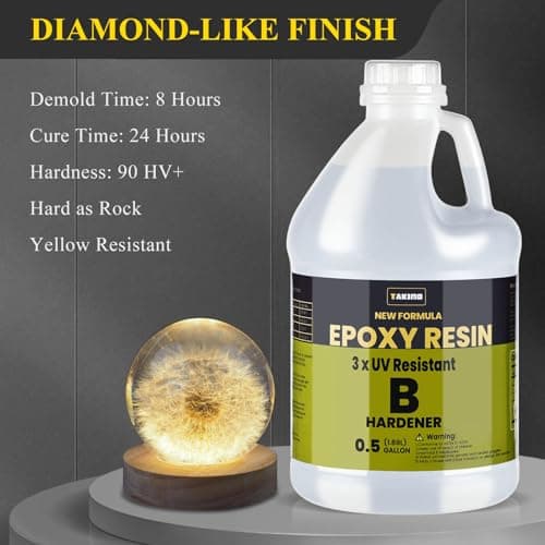TAKIMO 1 Gallon 3×UV Resistant Resin Kit,No Bubble & Crystal Clear Epoxy Resin for Coating, Casting, Table Top,DIY, Bar Top, River Tables, Resin Art, Wood with High Gloss Finish - Image 3
