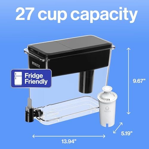 Brita UltraMax Large Water Dispenser With Standard Filter, BPA-Free, Reduces Copper, Cadmium and Mercury Impurities, Lasts 2 Months or 40 Gallons, Includes 1 Filter, Kitchen Accessories, Large 27-Cup - Image 11