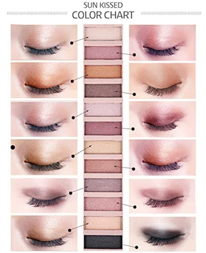 BOLOPER 2 Pack 12 Colors Makeup Nude Colors Eyeshadow Palette Natural Nude Matte Shimmer Glitter Pigment Eye Shadow Pallete Set Waterproof Smokey Professional Beauty Makeup Kit (2 PCS) - Image 3