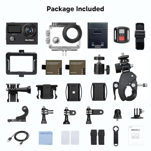 AKASO Brave 4 4K30fps 20MP WiFi Action Camera Ultra Hd with EIS 131ft Waterproof Camera Remote Control 5xZoom Underwater Camcorder with 2 Batteries and Bicycle Helmet Accessories Kit - Image 9