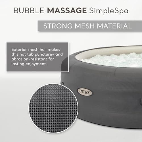 INTEX 28483E SimpleSpa Inflatable Hot Tub 4 Person Bubble Massage Spa: Includes Insulated Cover – Built-in QuickFill Inflation – Soothing Jets – 77" x 26" - Image 3