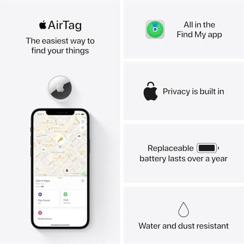 Apple AirTag 4 Pack. Keep Track of and find Your Keys, Wallet, Luggage, Backpack, and More. Simple one-tap Set up with iPhone or iPad - Image 6