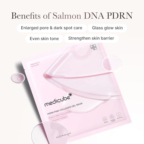 medicube Salmon DNA PDRN pink collagen jelly gel mask | overnight face mask for glass glow skin- elasticity, hydrating, firming and moisturizing | korean skincare, 28g, 4ea - Image 5
