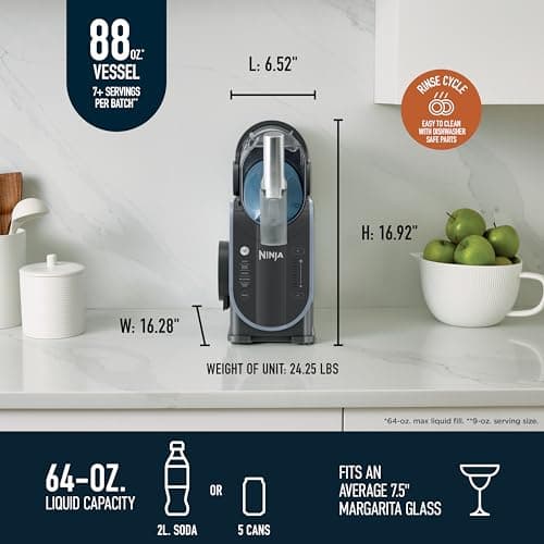 Ninja SLUSHi with RapidChill Technology, 88 oz. Frozen Drink & Slushie Machine, 5 Preset Programs, Margaritas, Frappés, and More, Premium Accents, Black, FS301 - Image 8