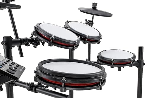 Alesis Nitro Max Kit Electric Drum Set with Quiet Mesh Pads, 10" Dual Zone Snare, Bluetooth, 440+ Authentic Sounds, Drumeo, USB MIDI, Kick Pedal - Image 9