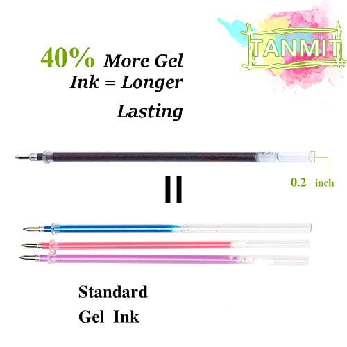 TANMIT Gel Pens, 33 Color Gel Pen Fine Point Colored Pen Set with 40% More Ink for Adult Coloring Books, Drawing, Doodling, Scrapbooks Journaling - Image 3