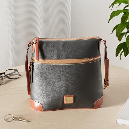Dooney & Bourke Women's Crossbody in Pebble Grain Leather, Large Handbag with Adjustable Shoulder Strap, Black - Image 2