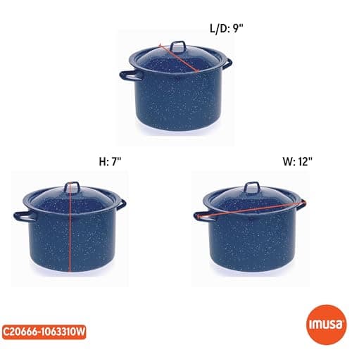 IMUSA C20666-1063310W 6-Quart Blue Speckled Enamel Stock Pot with Lid - Image 8