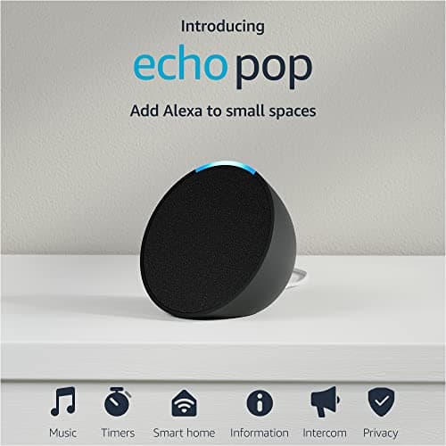 Amazon Echo Pop (newest model), Our smallest Alexa speaker, Fits in any room, Charcoal - Image 9