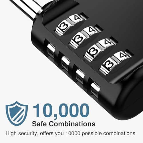 Puroma 2 Pack Combination Lock for Locker 4 Digit Outdoor Waterproof Padlock for School, Gym, Sports, Fence, Toolbox, Gate, Case, Outdoor, Hasp Storage (Black) - Image 2