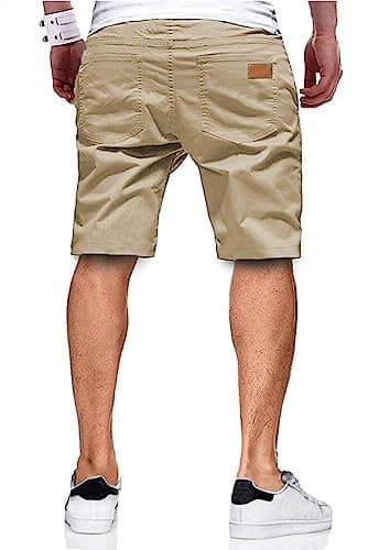 JMIERR Mens Athletic Shorts Casual Cotton Drawstring Summer Beach Twill Chino Dress Golf Travel Essentials Workout Gym Running Basketball Shorts, L, S1 Khaki 2 - Image 2