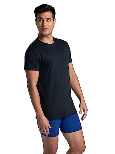 Fruit of the Loom Men's Eversoft Cotton Crew Neck T-Shirt - 6 Pack, Regular Fit, Black, XL - Image 5