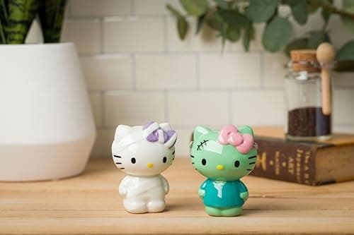 Silver Buffalo Sanrio Hello Kitty Halloween Ceramic Salt and Pepper Shaker Set, 5” L x 2” W x 3.5” H - Image 12