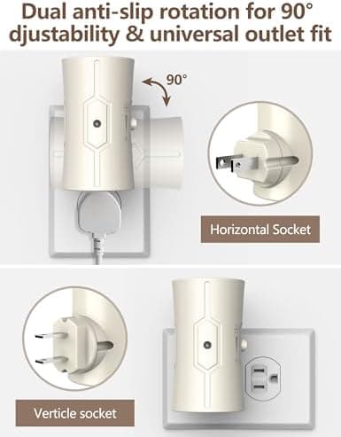 Night Light, LED Night Lights Plug into Wall, [2 Pack] Warm White 3000K, 0-100LM Adjustable Brightness Light Sensor Nightlights Plug in wall for Hallway, Bathroom, Adults, Neutral Beige - Image 6