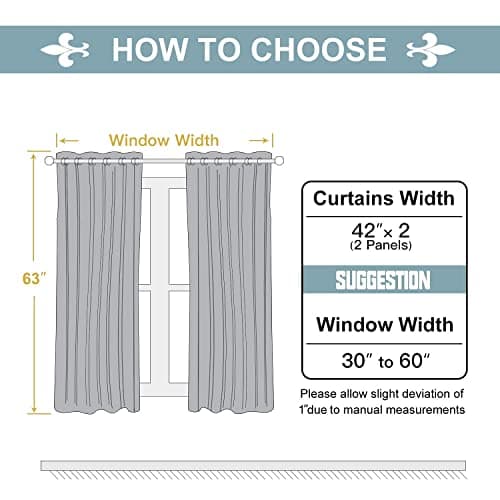 ChrisDowa Grommet Blackout Curtains for Bedroom and Living Room - 2 Panels Set Thermal Insulated Room Darkening Curtains (Dark Grey, 42 x 63 Inch) - Image 6