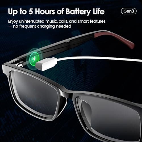Emerhome Gen3 Smart Translation Glasses – Bluetooth Glasses with Dual Temples (Bluetooth+Standard), Real-Time AI Interpreter, Touch Control, Voice Assistant – Lightweight for Travel, Work, Business - Image 8