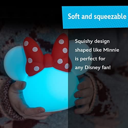 Disney Minnie Mouse Squishy Light, Color Changing, Night Light for Kids, USB Lamp, Battery Operated, Dimmable, Ideal for Bedroom, Playroom, Living Room, and More, 66945 - Image 4