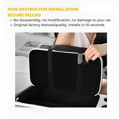PIEZAPRINT 5-in-1 Center Armrest Console Cover – Cushion Pad with 15W Wireless Charging, Dual Cup Holders & Side Pockets, Protective Middle Console Storage Organizer, Black - Image 5