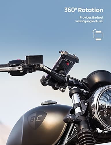 Lamicall Bike Phone Holder, Motorcycle Mount - Motorcycle Phone Holder, Handlebar Cell Phone Clamp, Scooter Phone Clip for iPhone Air 17 Pro Max, 16 15 Pro Max Plus, S20, More 4.7 to 6.8" Smartphones - Image 4