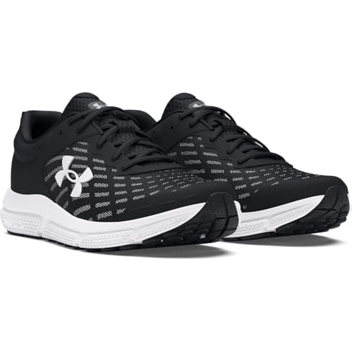 Under Armour Men's Charged Assert 10 Shoes, (001) Black/Black/White, 12 - Image 2