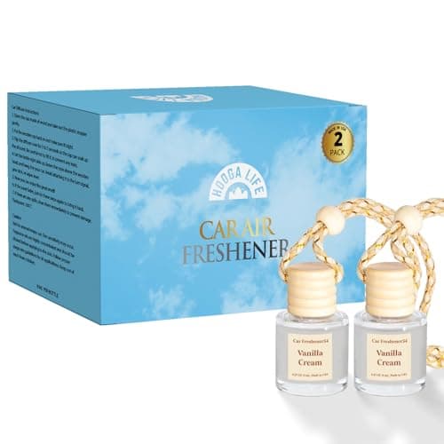 HoogaLife Car Air Freshener Diffuser 2 Pack Hanging Air Freshener Diffuser - Vanilla Cream Fragrance Oil Air D iffuser for Car, 45+ days Long Lasting Fragrance Made in USA C ar Air Fresheners (V54) - Image 7