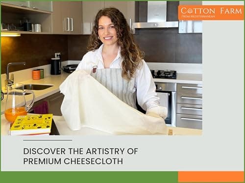 Cotton Farm Grade 100 XL Cheese Cloths - Straining & More; 36x36 Inch; 100% Unbleached Cotton Cheesecloth; Reusable with Hemmed 2 Edges; Ultra-Dense (the finest) Butter Muslin - Image 2