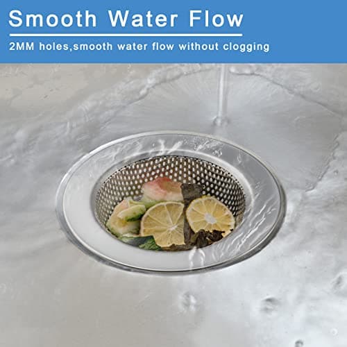Honmein 2 Pcs Sink Strainer for Most Kitchen Sink Drain Basket, Upgraded Double-Layer Safe Design Kitchen Sink Strainer (Outer Diameter 4.5 Inch) - Image 6