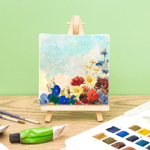 12 Pieces Stretched Canvas Blank Painting Canvas 8 Inch Panel Artist White Canvas Boards Triangle Square Hexagon Round Shape Canvas Frame for Acrylic Pouring Oil Painting - Image 4