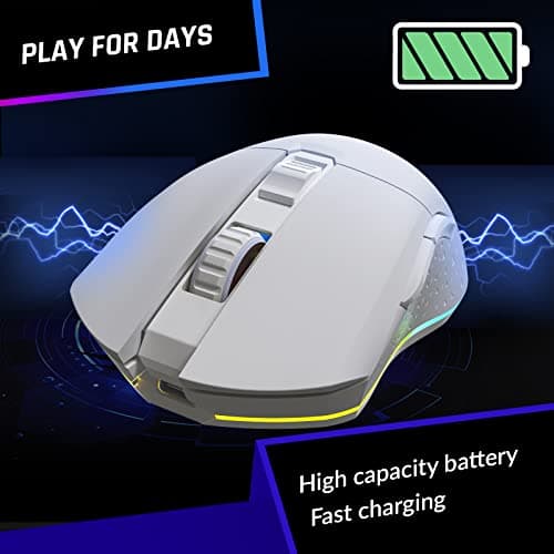 KLIM Chroma Gaming Keyboard Wired USB Durable Ergonomic Waterproof + Blaze Rechargeable Wireless Gaming Mouse RGB White + Impact USB Gaming Headset - Noise Cancelling - Image 8