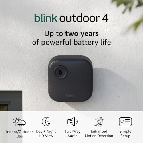 Blink Outdoor 4 (newest model), Wireless smart security camera, two-year battery, 1080p HD day and infrared night live view, two-way talk – 5 camera system - Image 7